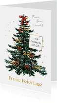 Weihnachtskarte Firma Weihnachtsbaum Schleifen 