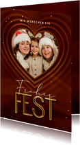 Weihnachtskarte Herz mit Foto 'Frohes Fest'