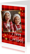 Weihnachtskarte Karo Hintergrund mit Foto