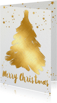 Weihnachtskarte mit Weihnachtsbaum in Goldlook