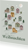 Weihnachtskarte mit Weihnachtsdorf 