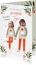Weihnachtskarte Paar im Schlafanzug