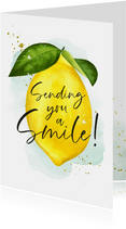 Zitronen-Grußkarte 'Sending you a smile'