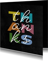 Dankeschönkarte 'Thanks' bunte Buchstaben
