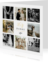 Dankeskarte Hochzeit Fotocollage klassisch