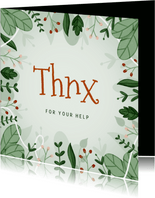 Dankeskarte 'Thnx' botanisch