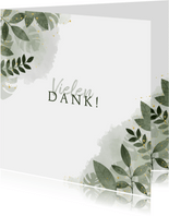 Dankeskarte zur Hochzeit botanisch mit Foto und Wasserfarbe