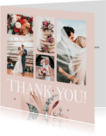 Danksagung rosé Fotocollage 'thank you' und Trockenblumen