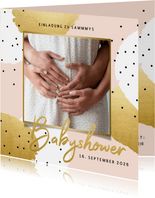 Einladung Babyshower Foto - Hintergrundfarbe anpassbar