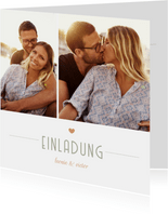 Einladungskarte Fotocollage Hochzeit moderne Klassik