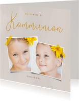 Einladungskarte zur Erstkommunion mit 2 Fotos