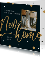 Einweihungskarte 'New Home' mit Foto