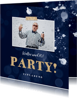Foto-Einladungskarte zur Party dunkelblau