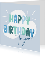 Geburtstagskarte Happy Birthday blaugrün