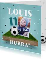 Geburtstagskarte Junge Fußball mit Foto