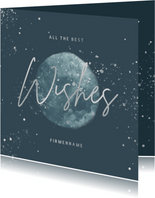 Geschäftliche Weihnachtskarte Mond 'Wishes'