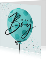 Glückwunschkarte 'It's a boy' Luftballon