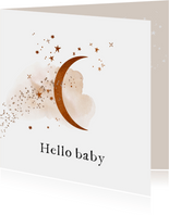 'Hello Baby' Glückwunschkarte Mond
