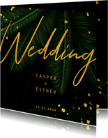 Hochzeitskarte Einladung Gold & Palmen