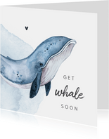 Humorvolle gute Besserungskarte mit Wal