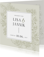 Klassische Hochzeitseinladung Blumendekor