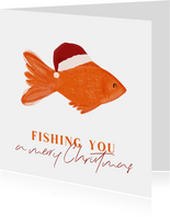 Lustige Weihnachstkarte 'Fishing you...'