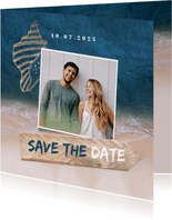 Save-the-Date-Karte zur Hochzeit Strandsommer