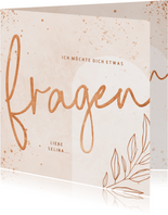 Trauzeugin Karte rosé filigraner Zweig