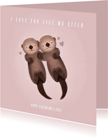 Valentinstag Karte Otter