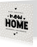 Weihnachts-Umzugskarte 'new home' und Herzen