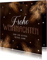 Weihnachtskarte Firma Tannenzweige und Sterne