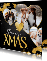 Weihnachtskarte Fotos in Herzform 'Merry Xmas'