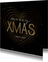 Weihnachtskarte Herzen 'Merry XMAS'