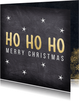 Weihnachtskarte 'HO HO HO' im Kreidelook
