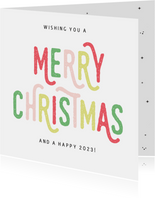Weihnachtskarte 'Merry Christmas' bunt