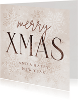Weihnachtskarte Merry XMAS Schneekristalle
