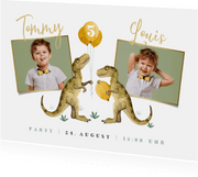 Einladung Kindergeburtstag Zwillinge eigene Fotos und Dinos