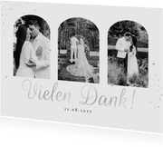 Fotokarte Danke Hochzeit Silberschrift