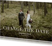 Fotokarte Terminänderung 'Change the Date'