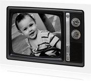 Fotokarte Vintage Fernseher schwarzweiß