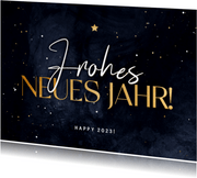Neujahrskarte 'Frohes neues Jahr' Sternenhimmel