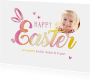 Osterkarte 'Happy Easter' Osterhase & Foto