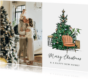 Weihnachts-Umzugskarte Foto & Tannenbaum