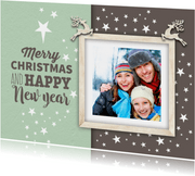 Weihnachtskarte als Postkarte mit Foto in Bilderrahmen