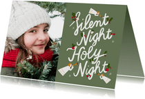 Christliche Weihnachtskarte Silent Night mit Foto