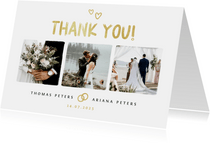 Dankeskarte Hochzeit Pinselstrich Fotocollage