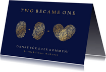 Dankeskarte 'two became one' Foto innen