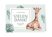 Dankeskarte zur Taufe süße Giraffe Fotos innen