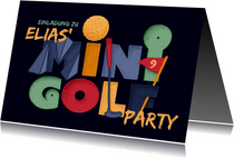 Einladung Minigolf-Party - Funky Lettering