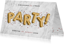 Einladung zum Geburtstag Party Ballonschrift